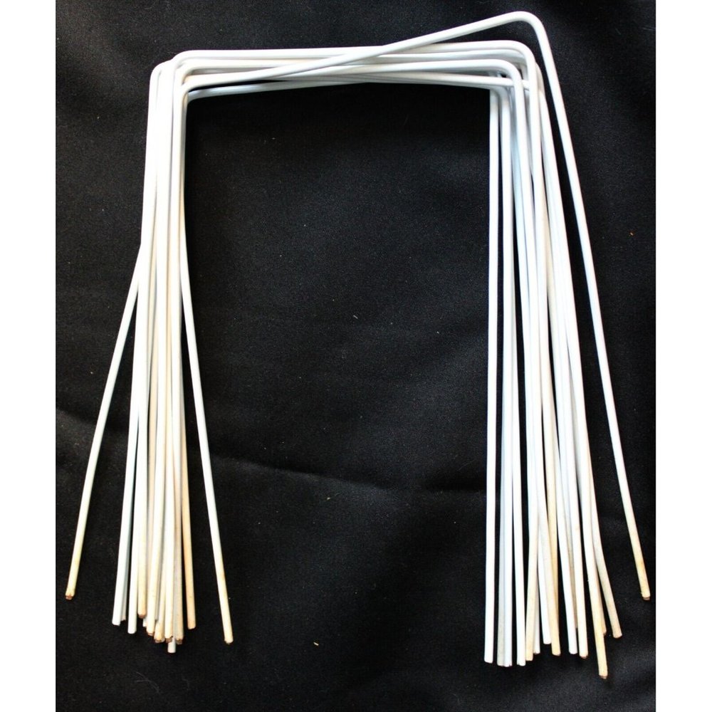 7 Pc Croquet Wickets 8.25'' Replacement Set White Coated Metal Summer Backyard